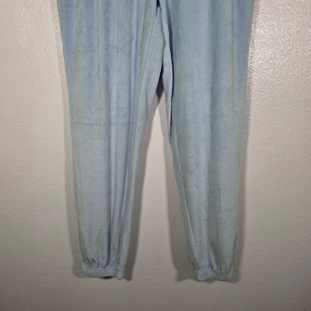 Paris Hilton Y2K Velour Rhinestone Jogger Pants Baby Blue Women’s Size L - Picture 4 of 9